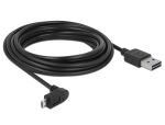 Delock Kabel EASY-USB 2.0 Typ-A Stecker > EASY-USB 2.0 Typ Micro-B Stecker gewinkelt oben / unten 5 m schwarz