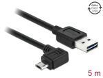 Delock Kabel EASY-USB 2.0 Typ-A Stecker > EASY-USB 2.0 Typ Micro-B Stecker gewinkelt links / rechts 5 m schwarz