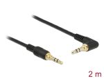 Delock Klinkenkabel 3,5 mm 3 Pin Stecker > Stecker gewinkelt 2 m schwarz