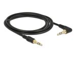 Delock Klinkenkabel 3,5 mm 3 Pin Stecker > Stecker gewinkelt 2 m schwarz