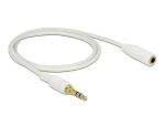 Delock Klinkenverlängerungskabel 3,5 mm 3 Pin Stecker zu Buchse 1 m weiß