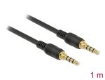 Delock Klinkenkabel 3,5 mm 4 Pin Stecker zu Stecker 1 m schwarz