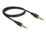 Delock Klinkenkabel 3,5 mm 4 Pin Stecker zu Stecker 1 m schwarz