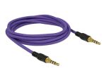 Delock Klinkenkabel 3,5 mm 4 Pin Stecker zu Stecker 2 m violett