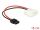 Delock Stromkabel Molex 4 Pin Stecker zu Slim SATA 6 Pin Buchse 15 cm