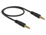 Delock Klinkenkabel 3,5 mm 5 Pin Stecker zu Stecker 0,5 m schwarz