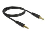 Delock Klinkenkabel 3,5 mm 5 Pin Stecker zu Stecker 1 m schwarz