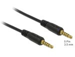 Delock Klinkenkabel 3,5 mm 5 Pin Stecker zu Stecker 5 m schwarz