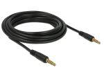 Delock Klinkenkabel 3,5 mm 5 Pin Stecker zu Stecker 5 m schwarz