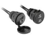 Delock Kabel USB Typ A Stecker + 3,5 mm 4 Pin Klinkenstecker > Einbaubuchse mit Verschlussdeckel USB Typ A Buchse + 3,5 mm 4 Pin Klinkenbuchse (Audio) 2 m schwarz