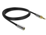 Delock Klinkenverlängerungskabel 3,5 mm 3 Pin Stecker zu Buchse mit 6,35 mm Schraubadapter 1 m