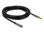 Delock Klinkenverlängerungskabel 3,5 mm 3 Pin Stecker zu Buchse mit 6,35 mm Schraubadapter 3 m