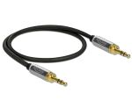 Delock Klinkenkabel 3,5 mm 3 Pin Stecker zu Stecker mit Schraubadapter 0,5 m