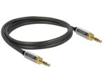 Delock Klinkenkabel 3,5 mm 3 Pin Stecker zu Stecker mit Schraubadapter 1 m