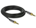 Delock Klinkenkabel 3,5 mm 3 Pin Stecker zu Stecker mit Schraubadapter 5 m
