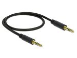 Delock Klinkenkabel 4,4 mm 5 Pin Stecker zu Stecker 0,5 m schwarz