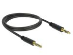Delock Klinkenkabel 4,4 mm 5 Pin Stecker zu Stecker 1 m schwarz