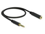 Delock Verlängerungskabel Klinke 4,4 mm 5 Pin Stecker zu Buchse 0,5 m schwarz
