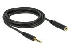 Delock Verlängerungskabel Klinke 4,4 mm 5 Pin Stecker zu Buchse 3 m schwarz