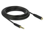 Delock Verlängerungskabel Klinke 4,4 mm 5 Pin Stecker zu Buchse 5 m schwarz
