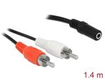 Delock Audio Kabel 2 x Cinchstecker zu 1 x 3,5 mm 3 Pin...