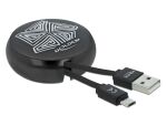 Delock USB Aufrollkabel Typ-A zu Micro-B schwarz
