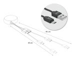 Delock USB Aufrollkabel Typ-A zu Micro-B schwarz