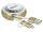 Delock USB 2 in 1 Aufrollkabel Typ-A zu Micro-B und Lightning™ weiß / gold