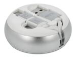 Delock USB 2 in 1 Aufrollkabel Typ-A zu Micro-B und USB-C™ weiß / silber