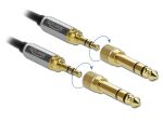 Delock Spiralkabel 3,5 mm 3 Pin Klinkenstecker zu Klinkenstecker mit Schraubadapter 2 m
