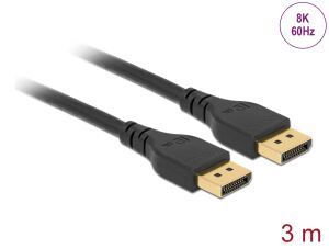 Delock DisplayPort Kabel 8K 60 Hz 3 m DP 8K zertifiziert ohne Einrastfunktion