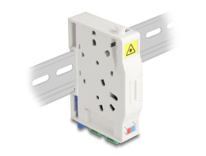 Delock LWL Anschlussdose für Hutschiene mit Spleißhalter und 2 x SC Simplex Kupplung