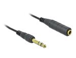Delock Spiralkabel Verlängerung 6,35 mm 3 Pin Klinkenstecker zu Klinkenbuchse 2 m schwarz