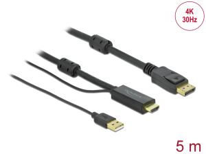 Delock HDMI zu DisplayPort Kabel 4K 30 Hz 5 m