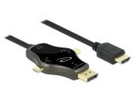 Delock 3 in 1 Monitorkabel mit USB-C™ / DisplayPort / mini DisplayPort Eingang auf HDMI Ausgang mit 4K 60 Hz