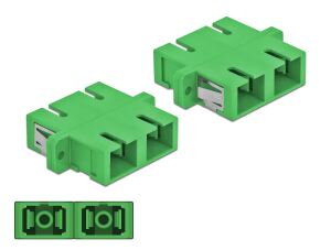 Delock LWL Kupplung SC Duplex Buchse zu SC Duplex Buchse Singlemode 4 Stück grün