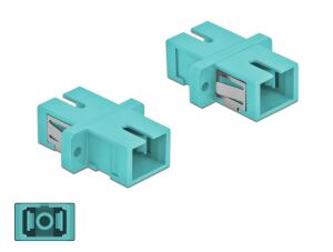 Delock LWL Kupplung SC Simplex Buchse zu SC Simplex Buchse Multimode 4 Stück hellblau