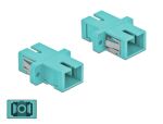 Delock LWL Kupplung SC Simplex Buchse zu SC Simplex Buchse Multimode 4 Stück hellblau