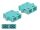 Delock LWL Kupplung SC Duplex Buchse zu SC Duplex Buchse Multimode 4 Stück hellblau