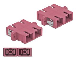 Delock LWL Kupplung SC Duplex Buchse zu SC Duplex Buchse Multimode 4 Stück violett