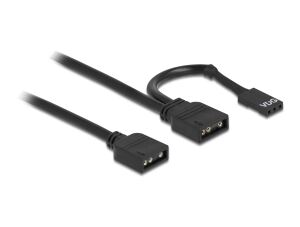 Delock RGB Anschlusskabel 3 Pin für 5 V RGB / ARGB LED Beleuchtung mit 2 x 3 Pin Buchse 50 cm