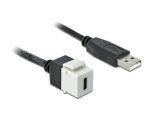 Delock Keystone Modul USB 2.0 C Buchse > USB 2.0 A Stecker mit Kabel