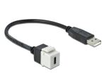 Delock Keystone Modul USB 2.0 C Buchse > USB 2.0 A Stecker mit Kabel