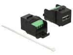 Delock Keystone Modul USB 2.0 A Buchse zu Terminalblock schwarz