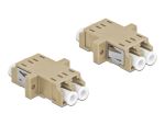 Delock LWL Kupplung LC Duplex Buchse zu LC Duplex Buchse Multimode 2 Stück beige