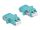 Delock LWL Kupplung LC Duplex Buchse zu LC Duplex Buchse Multimode 2 Stück hellblau