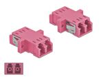 Delock LWL Kupplung LC Duplex Buchse zu LC Duplex Buchse Multimode 2 Stück violett
