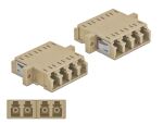 Delock LWL Kupplung LC Quad Buchse zu LC Quad Buchse Multimode 2 Stück beige
