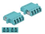 Delock LWL Kupplung LC Quad Buchse zu LC Quad Buchse Multimode 2 Stück hellblau