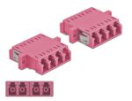 Delock LWL Kupplung LC Quad Buchse zu LC Quad Buchse Multimode 2 Stück violett